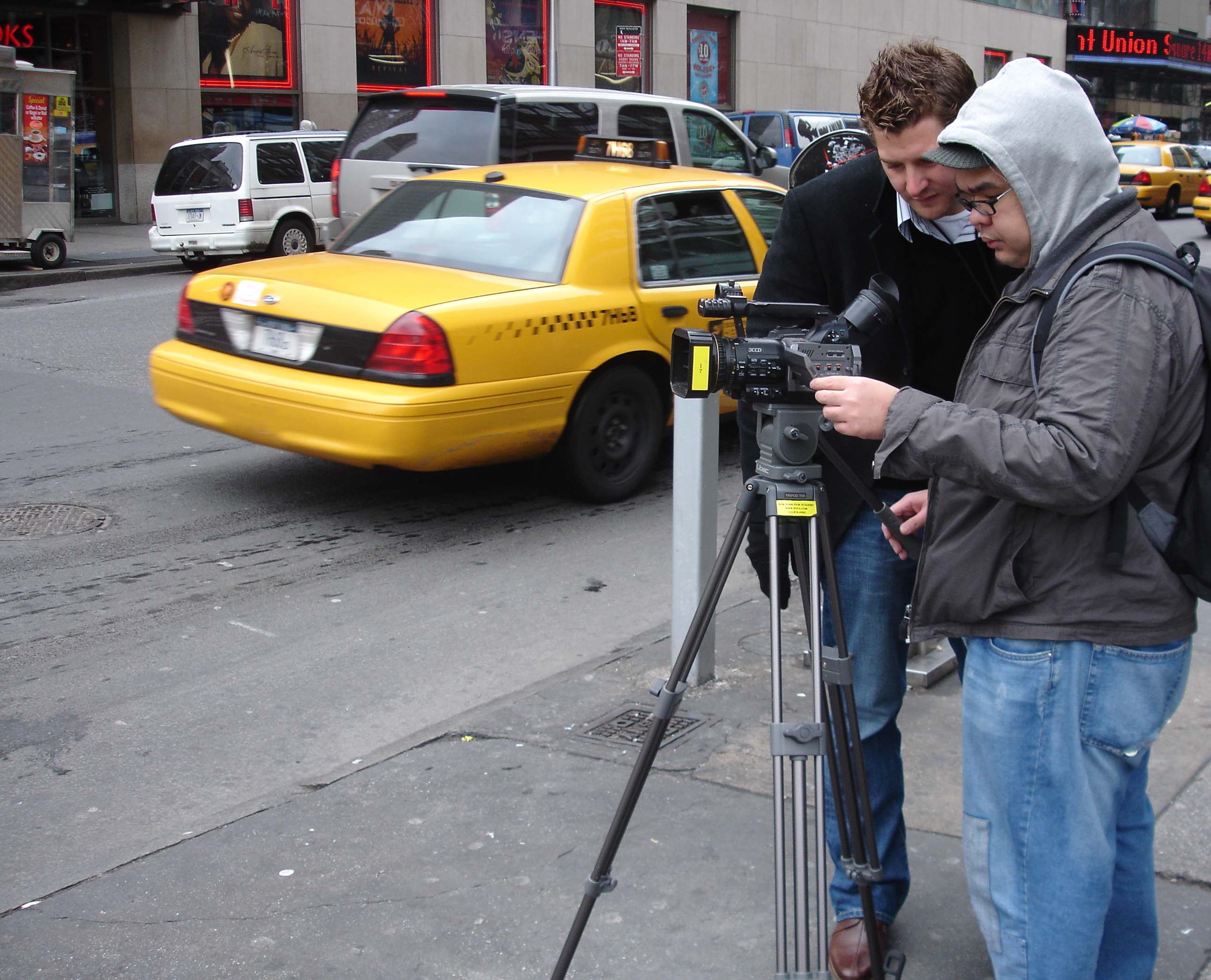 Filming in New York